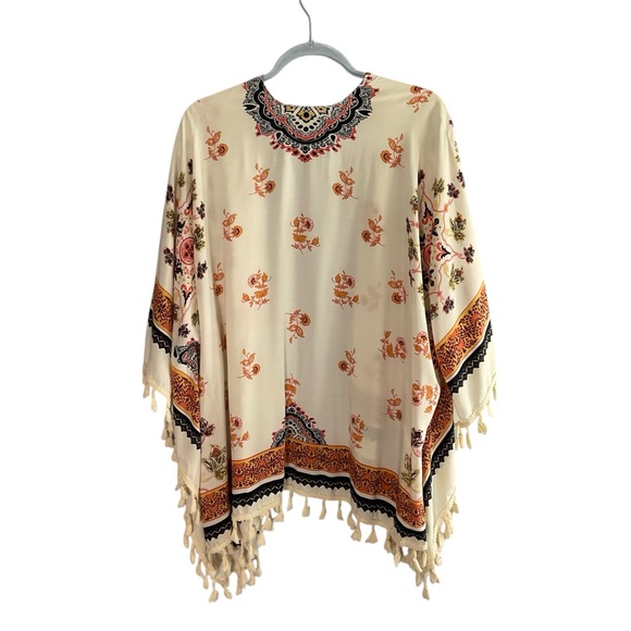 Altar'd State Colorful Medallion Print Tassell Hem Kimono Wrap Size S/M - Picture 10 of 10